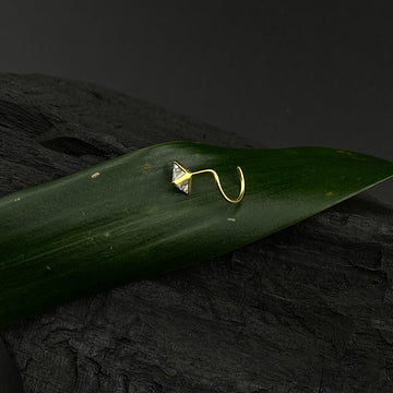 Square Zircon Nose Pin (Gold plated)